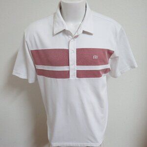 XL White/Red Travis Mathew Men’s #40L Golf Polo Shirt